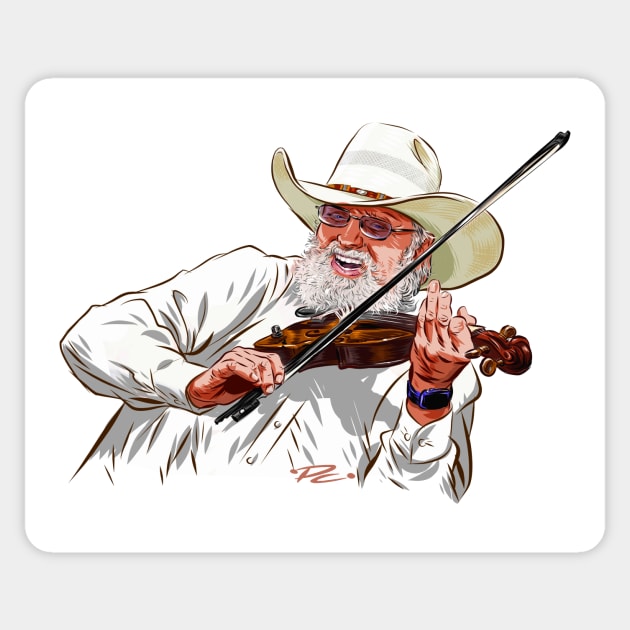 Charlie Daniels - An illustration by Paul Cemmick Sticker by PLAYDIGITAL2020